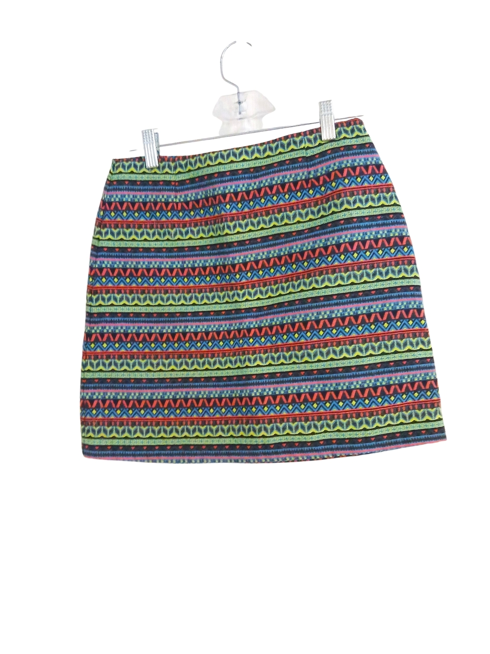 Shrinking Violet Multicolor Striped Mini Skirt — Green, Blue, Pink